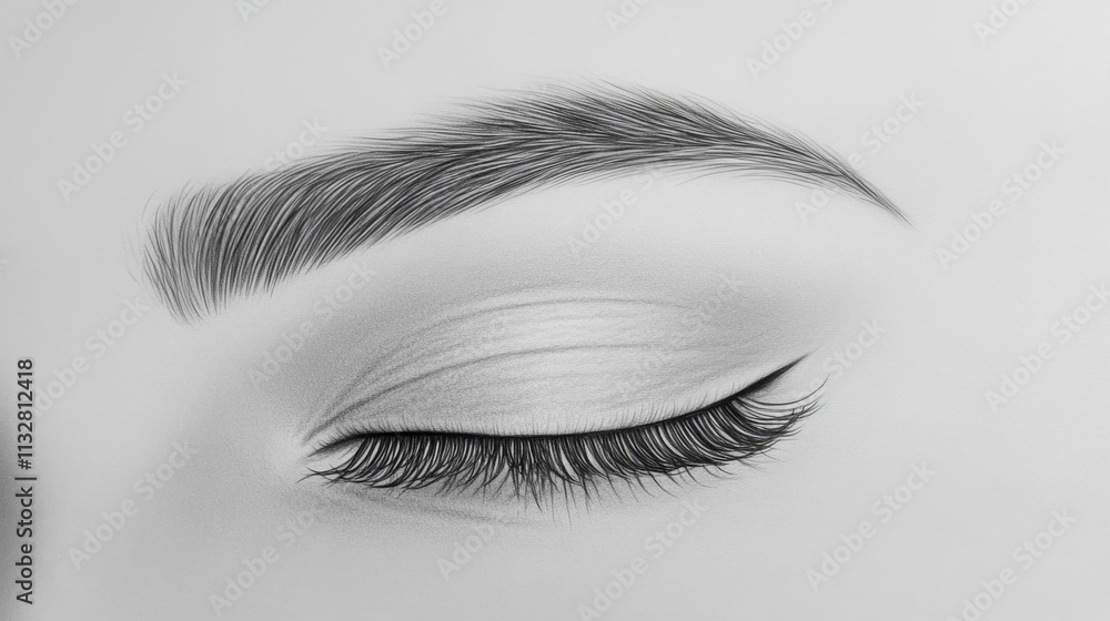 Fototapeta premium Close-Up of a Beautifully Designed Eye with Elegant Eyeliner Art