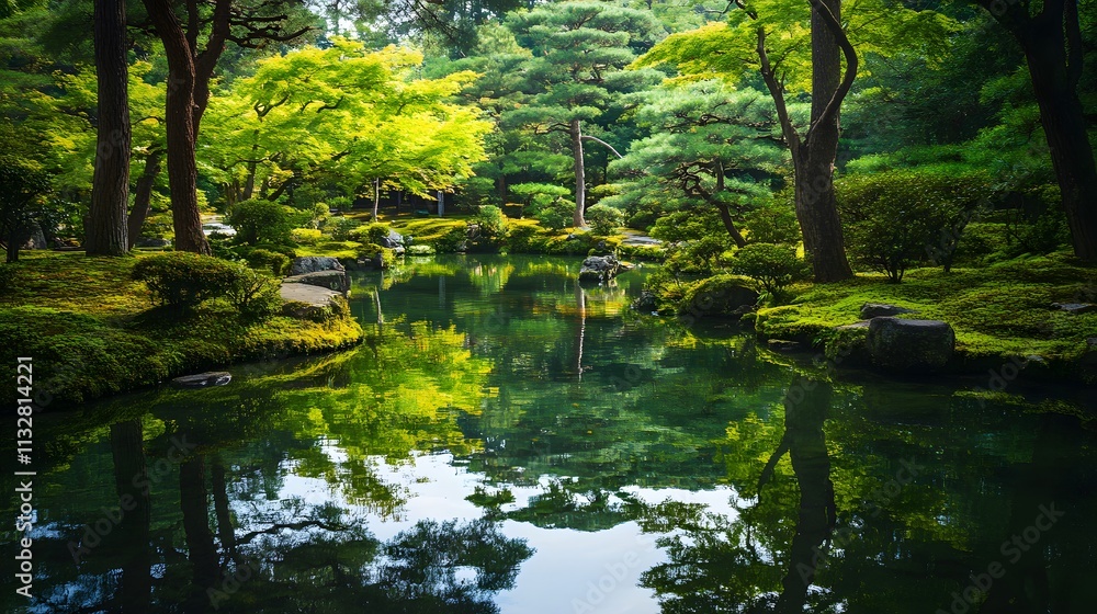 45. The serene and reflective environment of a Japanese Zen garden in Kyoto 45. The serene and reflective environment of a Japanese Zen garden in Kyoto