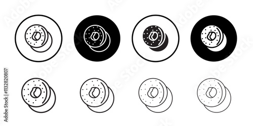 Bagel icon Flat line illustration