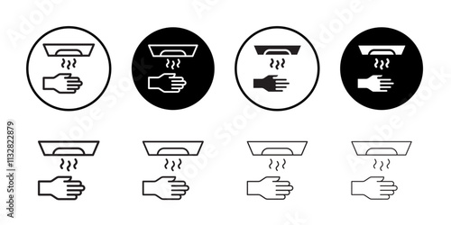 Drying hand icon Flat line illustration