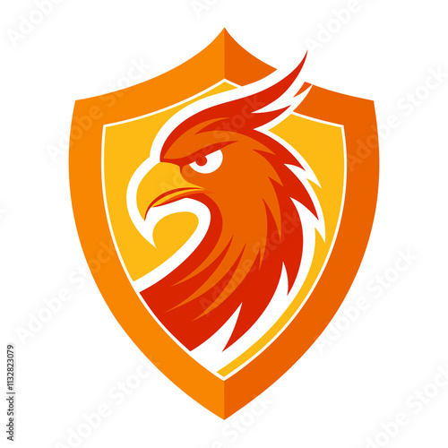 Phoenix Shield mascot logo design photo