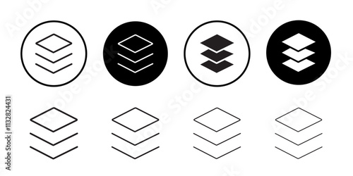 Layers icon Flat line illustration