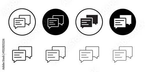 Multiple chats icon Flat line illustration
