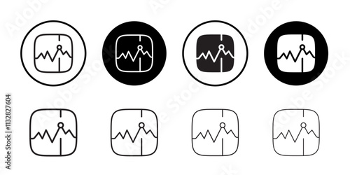 stocks icon Flat line illustration