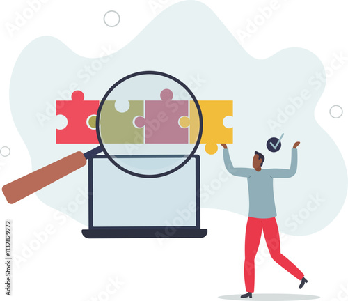 Task management and complex organizing or arranging work .flat characters.
