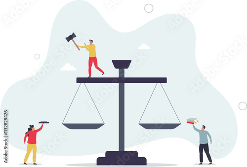 Law as jurisprudence knowledge study and judge occupation.flat characters.