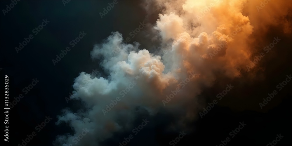 Obraz premium smoke steam isolated black background