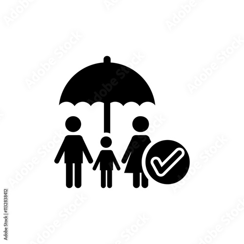 Family Protection logo icon. Family care insurance icon vector