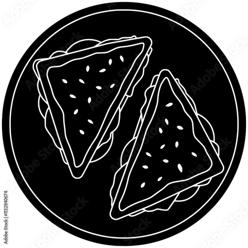 beef illustration cheese silhouette meat logo sandwich icon pastrami outline lunch sauerkraut bread cuisine american meal food grilled sliced shape and vector graphic background
