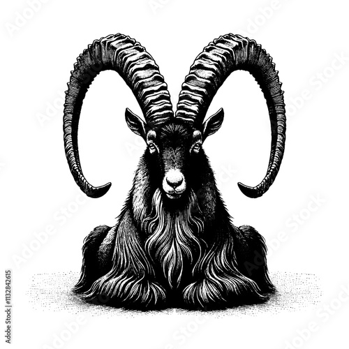 Goat Vector, bezoar ibex goat  vector