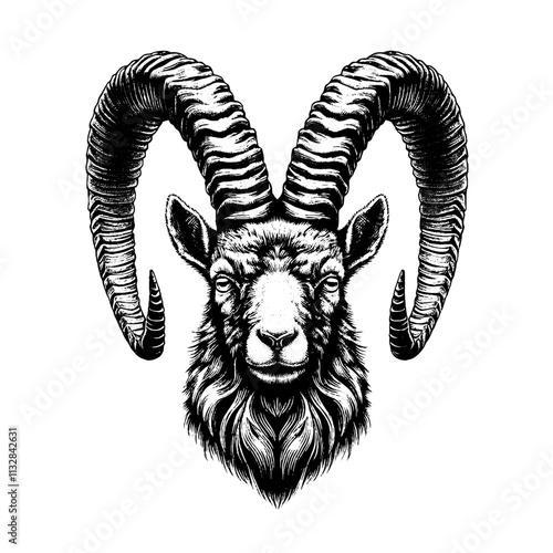 Goat Vector, bezoar ibex goat vector