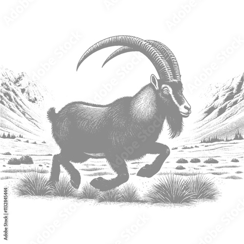 Goat Vector, bezoar ibex goat vector