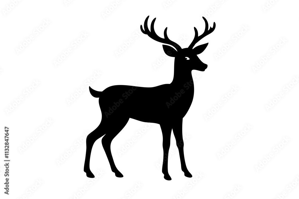 Fototapeta premium deer silhouette isolated on white background