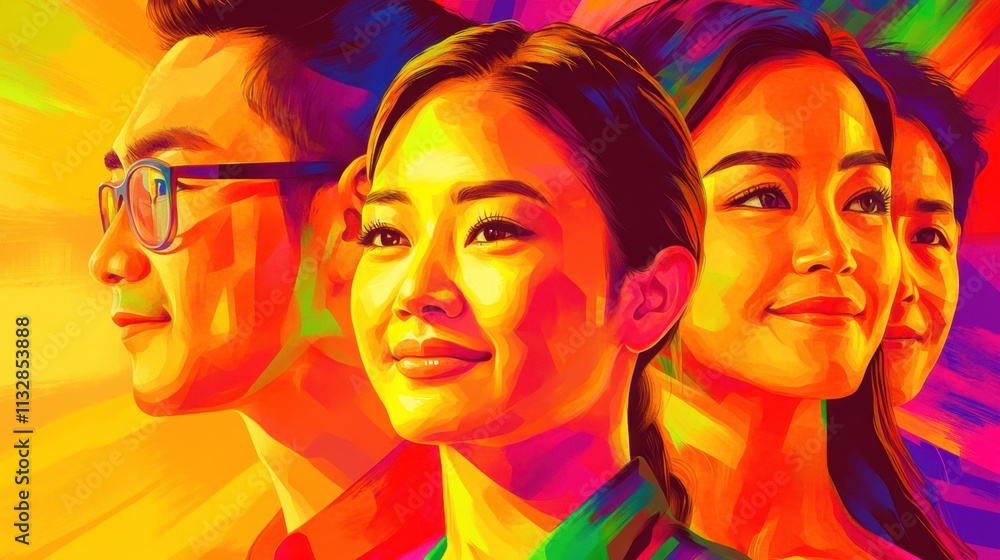 Obraz premium Emphasizing diversity and inclusion in the portrayal of AAPI individuals.