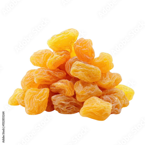Pile Golden Raisins isolated on transparent background