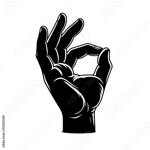 Hand gesturing okay sign.