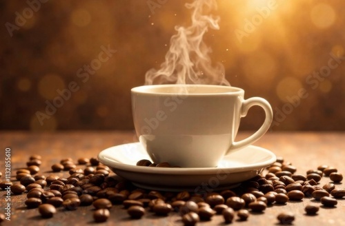 cup of coffee with beans