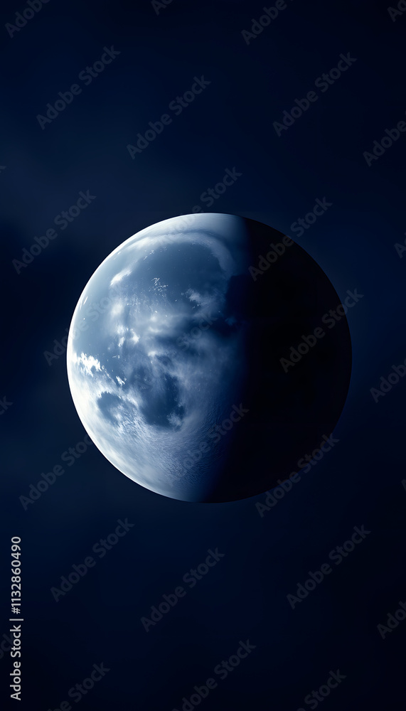 Obraz premium Earth And Moon Close Up Earth Background, mindfulness theme, with white tones