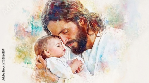 Illustrative representation of divine love through a motherly bond 