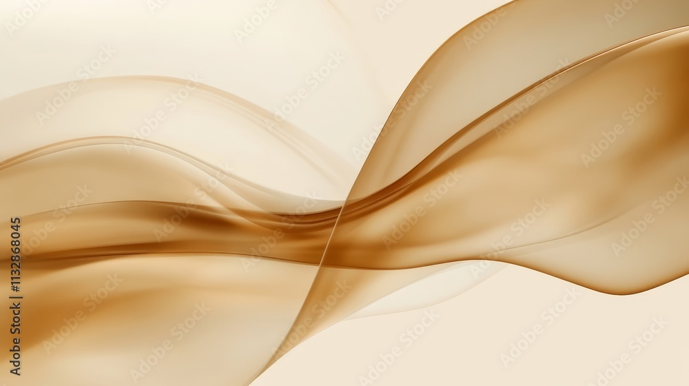 Obraz premium Abstract wavy lines in warm tones creating a smooth, flowing design.