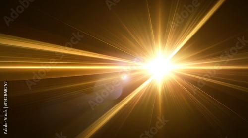 A bright burst of light radiating from a central point, creating dynamic rays and reflections.