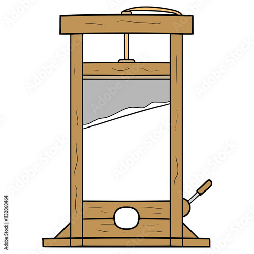 guillotine illustration hand drawn isolated vector