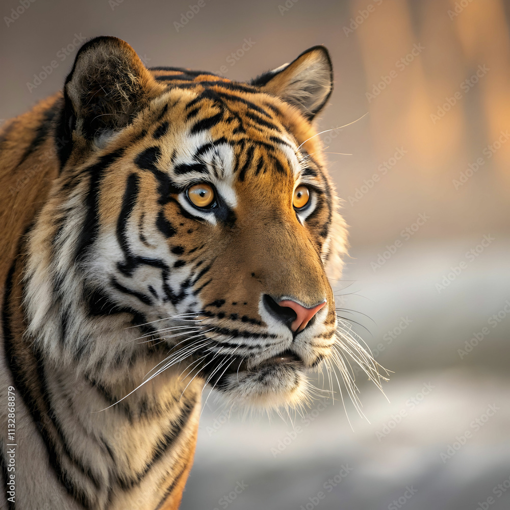 Obraz premium selective focus shot of Bengal tiger face