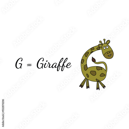 Vector Illustration of Learning English's alphabet for kids letter g