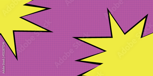 creative concept vector comic pop art style blank, comic halftone layout template and isolated dots background