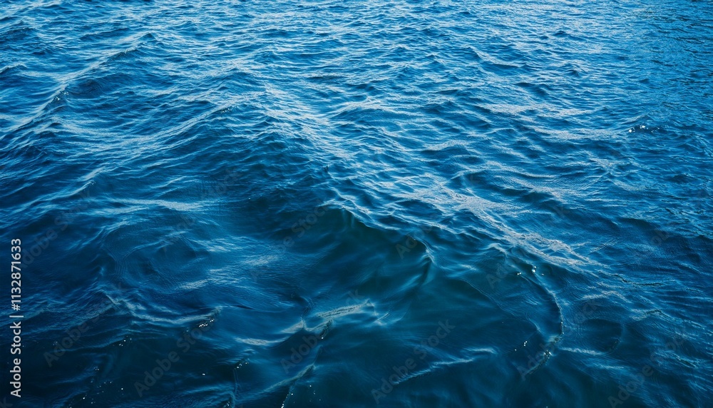 Obraz premium blue sea water with calm ripples close up texture background texture of the sea surface for a natural water background background texture of waves on a blue ocean on a sunny day