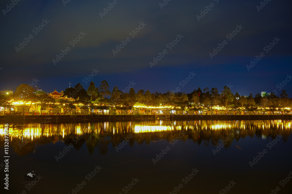 Fototapeta premium Ba Ria Park, Ba Ria City, Ba Ria Vung Tau Province in the evening