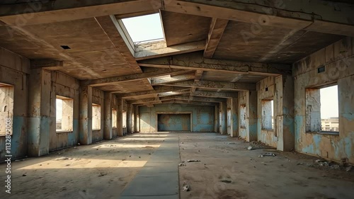 Wallpaper Mural Exploring the abandoned warehouse filled with sunlight and echoes in an industrial area Torontodigital.ca