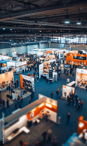 Wallpaper Mural Blur, defocused background of public exhibition hall. Business tradeshow, job fair, or stock market. Organization or company event, commercial trading, or shopping mall marketing advertisement concept Torontodigital.ca