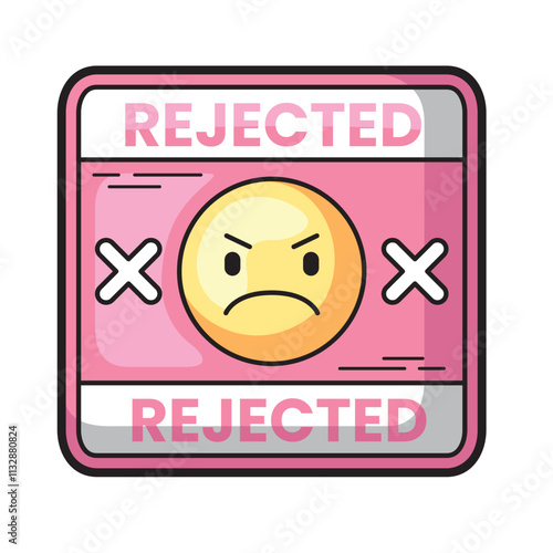 Rejection sign icon. Excellent for emphasizing displeasure or failure in a humorous way