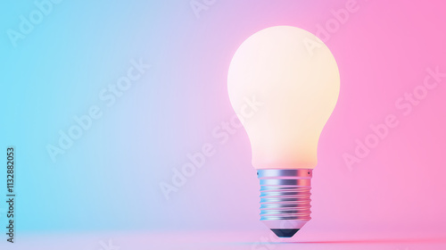 glowing light bulb with pastel color tone, creating calming atmosphere