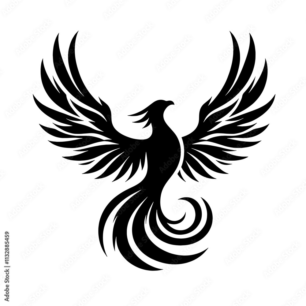 Obraz premium Black phoenix silhouette.