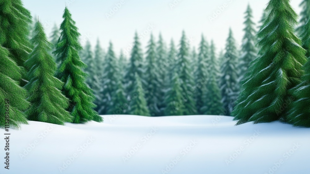 Obraz premium Snow Clinging to Evergreen Trees
