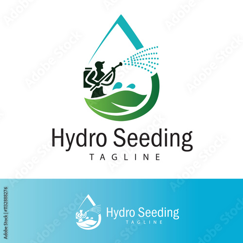 Hydro Seeding logo design template.