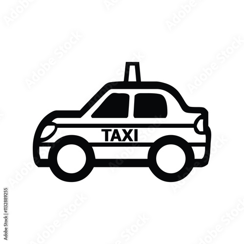Taxicab Vector Icon - Isolated Sticker Design