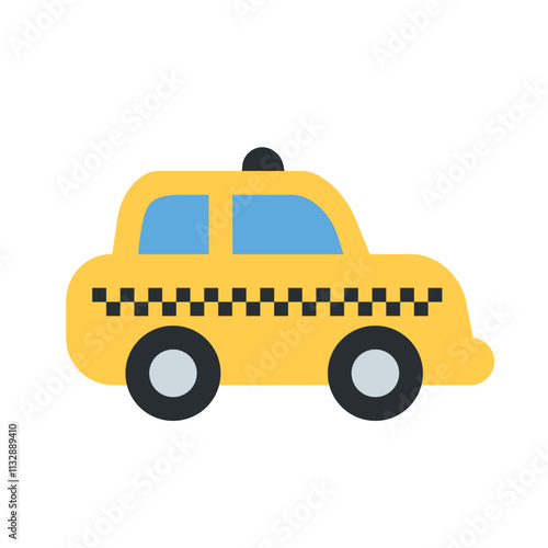 Taxicab Vector Icon - Isolated Sticker Design