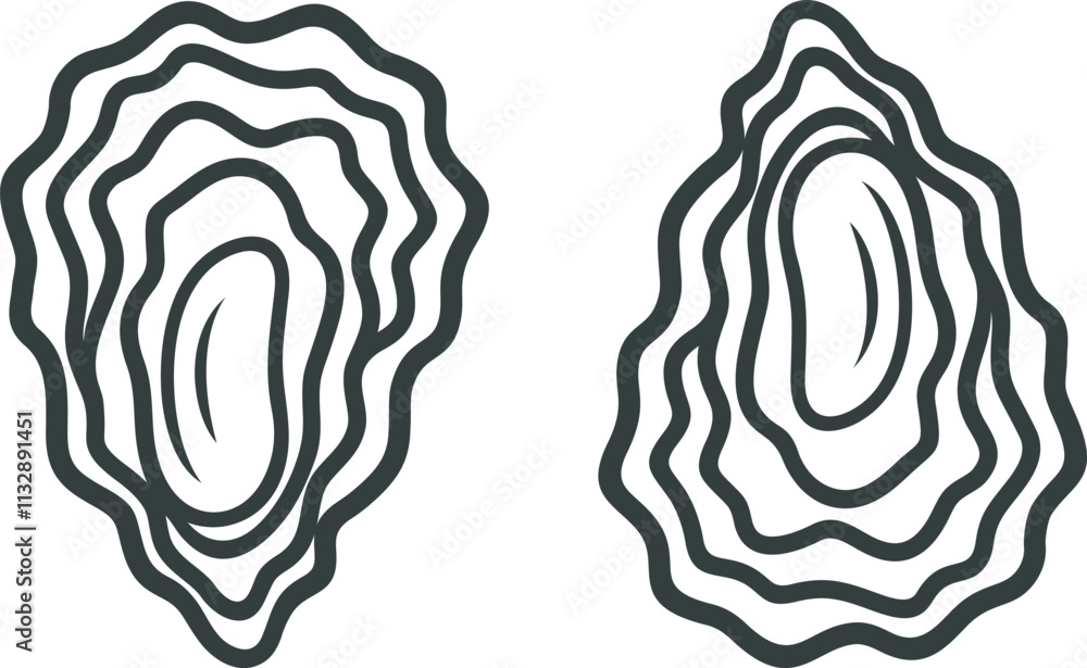 Fototapeta premium Oyster set. Isolated oyster on white background