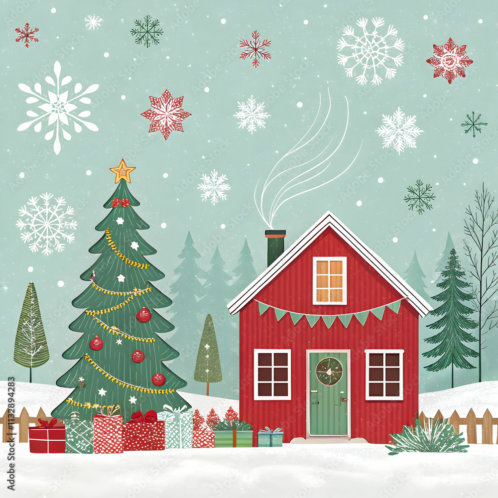 Fototapeta premium merry Christmas wallpaper design