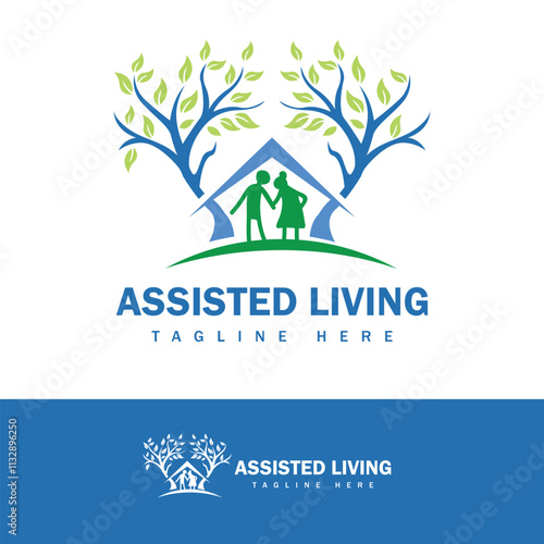 Senior assisted living logo design template.