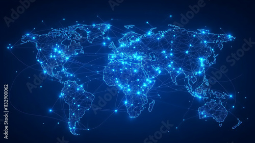 Global Business Network Concept with Digital Connections