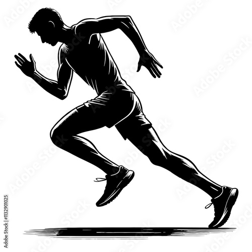 Silhouette of a runner sprinting.