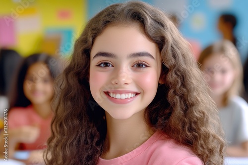 Wallpaper Mural Young Woman Teacher Teaching in a Modern Classroom Torontodigital.ca