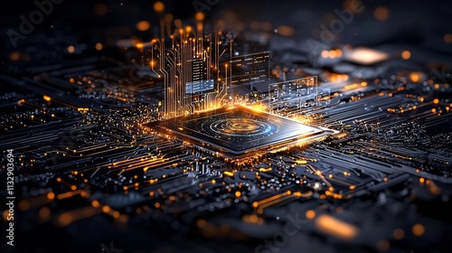 Futuristic Social Media Marketing Analytics Dashboard with Glowing AI Powered Data Insights