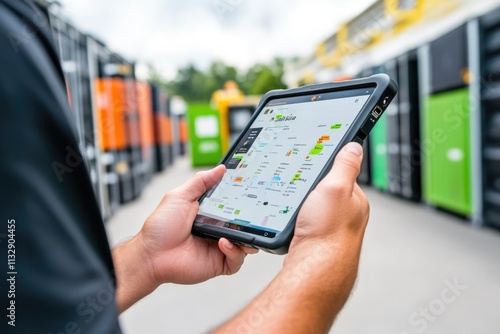 Wallpaper Mural Close-Up of Logistics App on Tablet Torontodigital.ca