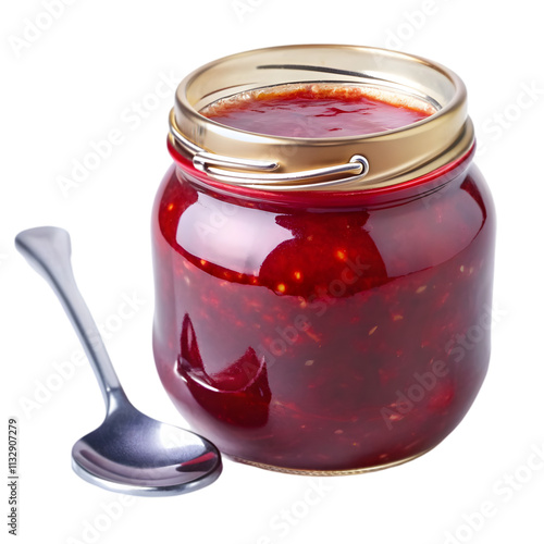 jam in a jar on white background