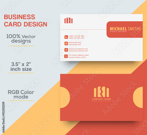 Modern and simple business card design Modern presentation card with company logo Vector business card template Visiting card for business and personal use Vector illustration design